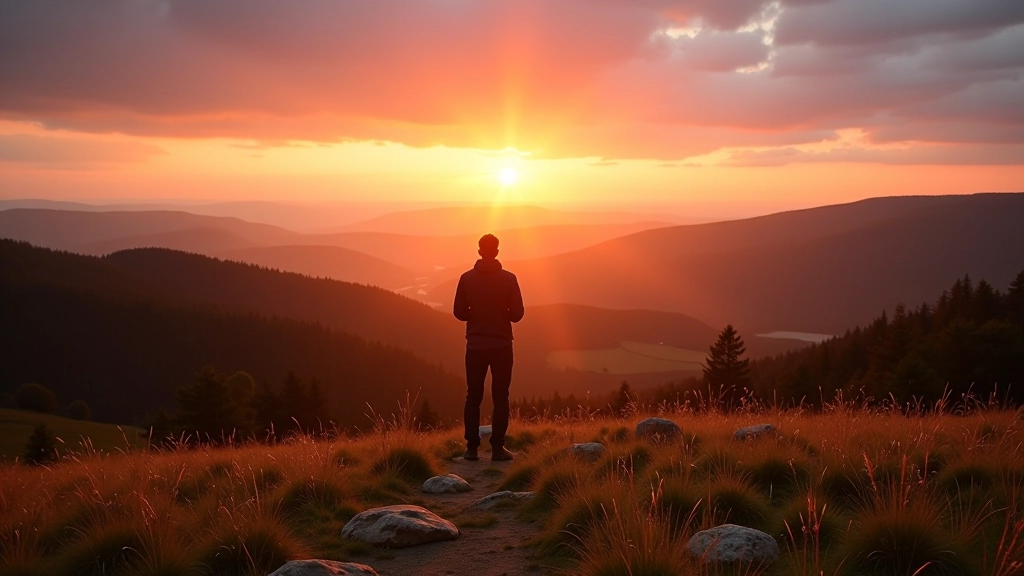 Golden hour light on Bohemian landscape with warm colors
