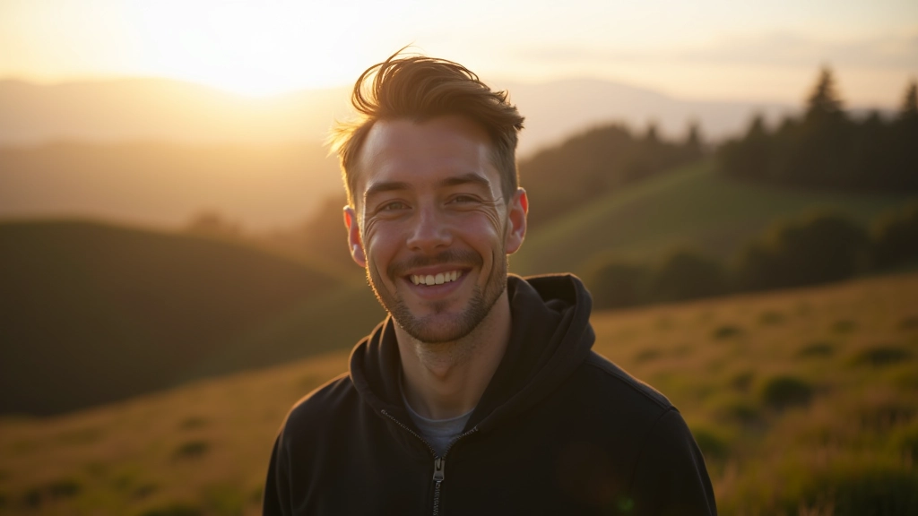 Travel and location scout, male photographer, portrait from chest up, professional demeanor